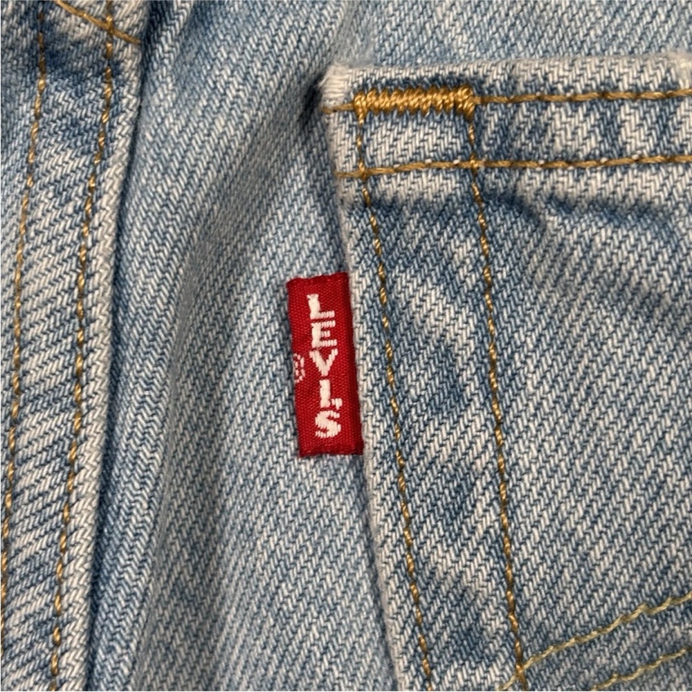 Levi’s Premium 501 Shorts Denim Women’s 24 Blue Distressed Button Fly Raw Hem - Picture 8 of 11